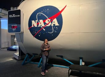 NASA headquarters with space exploration theme