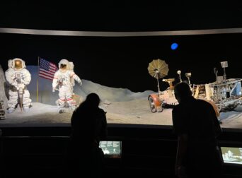 NASA headquarters with space exploration theme