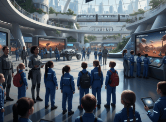 Students on a field trip for experiential learning