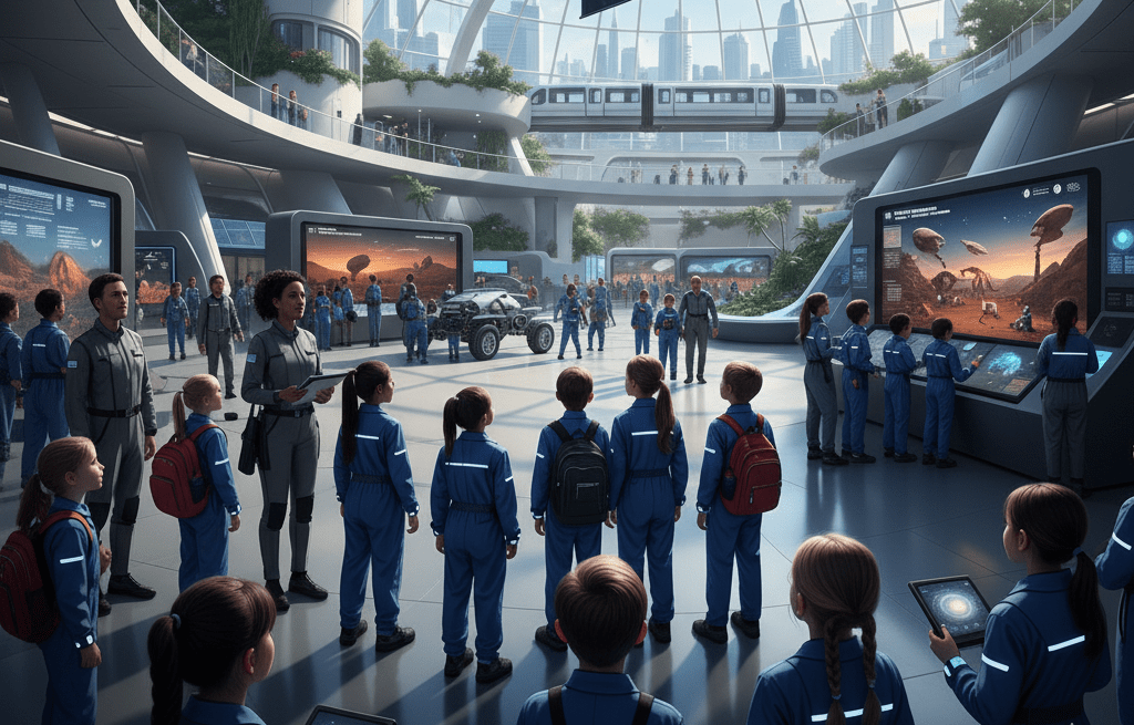 Students on a field trip for experiential learning