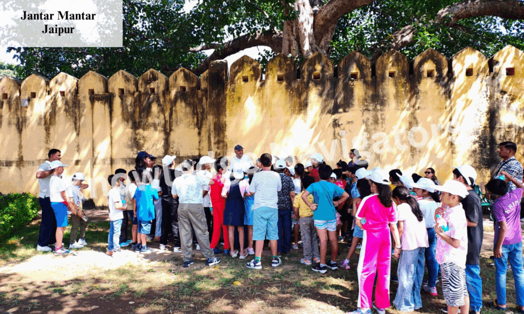 Students exploring Jantar Mantar in Jaipur during an educational tour highlighting astronomy and science