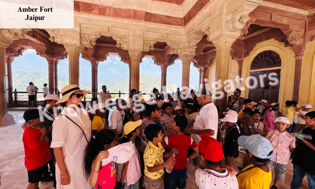 Students exploring Amber Fort during an educational tour highlighting history and architecture